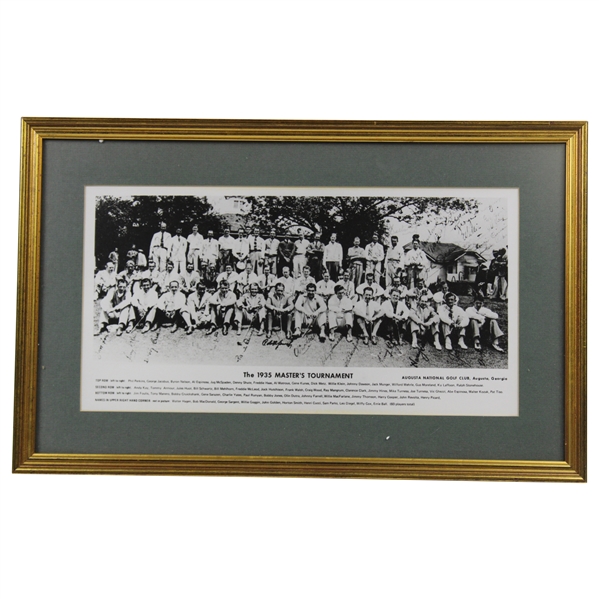 1935 2nd Masters Tournament Field Photo - 60 Players Pictured - Framed