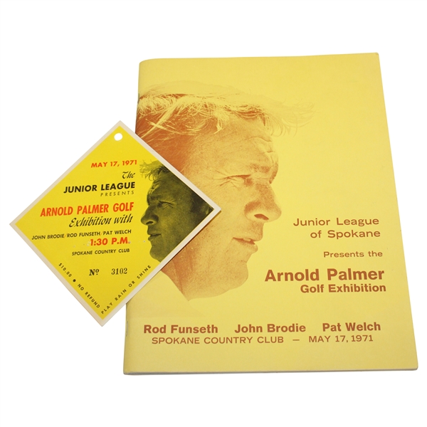 1971 Arnold Palmer Golf Exhibition Program Book & Ticket