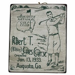 Bobby Jones 1933 Augusta National Golf Course Opening Wooden Sign