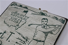 Bobby Jones '1933' Augusta National Golf Course Opening Wooden Sign