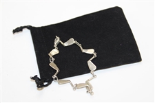 Sterling Silver Golf Clubs Bracelet With Lobster Claw Clasp