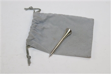 Solid Sterling Silver Golf Tee With Storage Pouch 