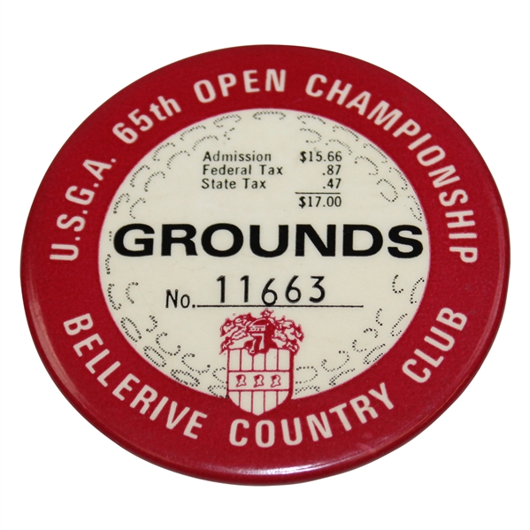 1965 US Open Championship at Bellerive CC Grounds Badge #11663 - Player Grand Slam