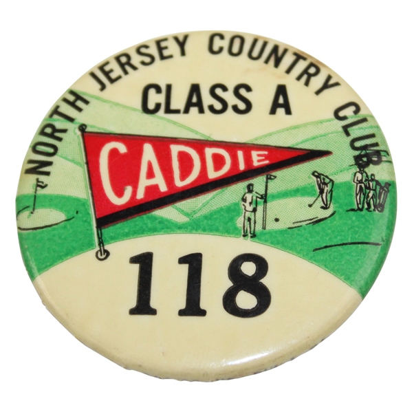 1940 North Jersey Country Club #118 Class A Golfing Caddie Badge