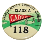 1940 North Jersey Country Club #118 Class A Golfing Caddie Badge