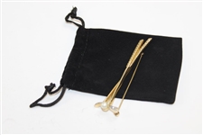Trifari Pearl And Diamond Pave Set Gold Stick Pin 