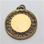 Vintage Mallinckrodt Dangle Charm Round Gold Tone 3 Stones Prong Set 