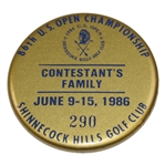 1986 US Open at Shinnecock Hills Contestants Family Entrance Badge #290 - Ray Floyd Win