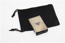 Wilshire Country Club Art Deco Sterling Silver Enamel Logo Matchbox Holder