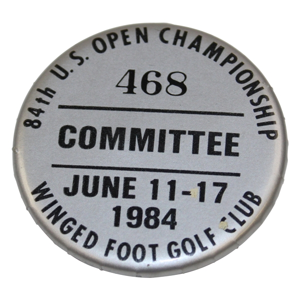 1984 US Open Championship at Wined Foot Committee Badge #468