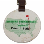 Peter Butlers 1967 Masters Tournament Contestant Bag Tag