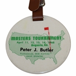 Peter Butlers 1968 Masters Tournament Contestant Bag Tag