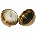 Retro Rensie 7 Jewels Golf Ball Gold Tone Desk Top Alarm Clock Made in Germany