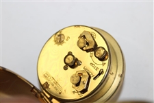 Retro Rensie 7 Jewels Golf Ball Gold Tone Desk Top Alarm Clock Made in Germany