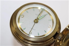 Retro Rensie 7 Jewels Golf Ball Gold Tone Desk Top Alarm Clock Made in Germany