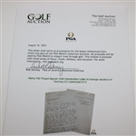 Henry 'HG' Picard Signed 1935 Handwritten Letter to George Jacobus on Hershey CC Letterhead 9/12 JSA ALOA