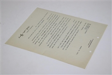 Chandler Egan Signed 1935 Typed Letter on Personal Letterhead 8/26 JSA ALOA