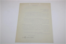 Chandler Egan Signed 1935 Typed Letter on Personal Letterhead 8/26 JSA ALOA