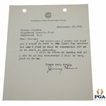 Jimmy Hines Signed 1935 Typed Letter to George Jacobus on Garden City CC Letterhead 9/21 JSA ALOA