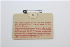 1974 Masters Tournament SERIES Badge #21596 - Gary Player Winner