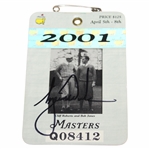 Tiger Woods Signed 2001 Masters Tournament Series Badge #Q08412 JSA #YY11935