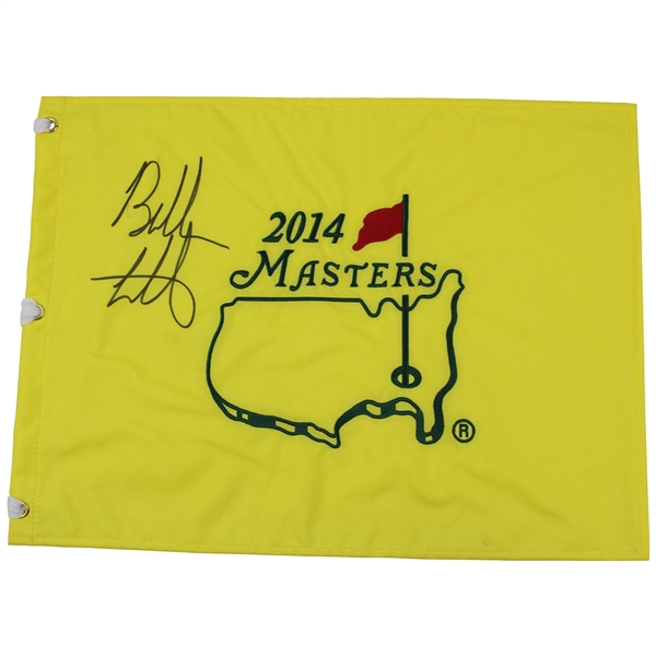 Bubba Watson Huge Signed 2014 Masters Embroidered Flag JSA ALOA - Photo Match