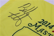 Bubba Watson Huge Signed 2014 Masters Embroidered Flag JSA ALOA - Photo Match