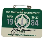 Jack Nicklaus Signed 1984 Memorial Tournament Weekly Badge #07442 - Nicklaus Win JSA ALOA