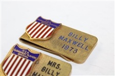 Two (2) Billy Maxwell PGA Tournament Players Division Money Clips - Mr. & Mrs.
