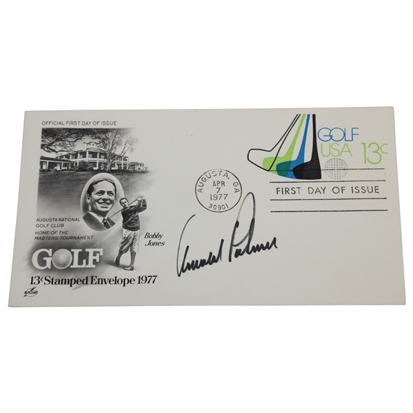 Arnold Palmer Signed 1977 Augusta National Home of The Masters Bobby Jones FDC JSA #XX83697