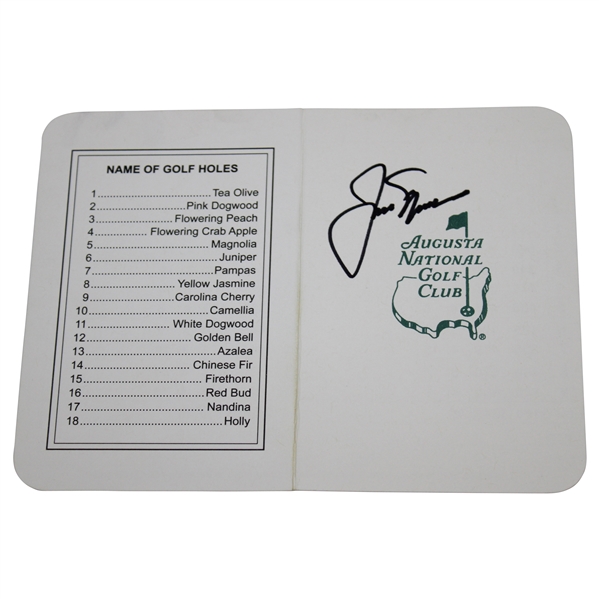 Jack Nicklaus Signed Augusta National Golf Club Scorecard JSA ALOA