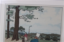 Golfer in Blue Jacket Watching Shot Illustration Print by Harry Eliott