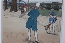Golfer in Blue Jacket Watching Shot Illustration Print by Harry Eliott