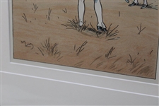Golfer in Blue Jacket Watching Shot Illustration Print by Harry Eliott