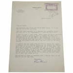 Horton Smith Signed 4/26/33 Ryder Cup Date Change Content Letter JSA ALOA