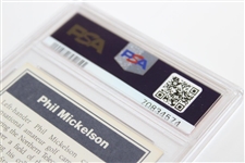 1992 Diamond Sports Memorabilia Hand Cut Phil Mickelson Card #27 PSA NM 7 #70834574