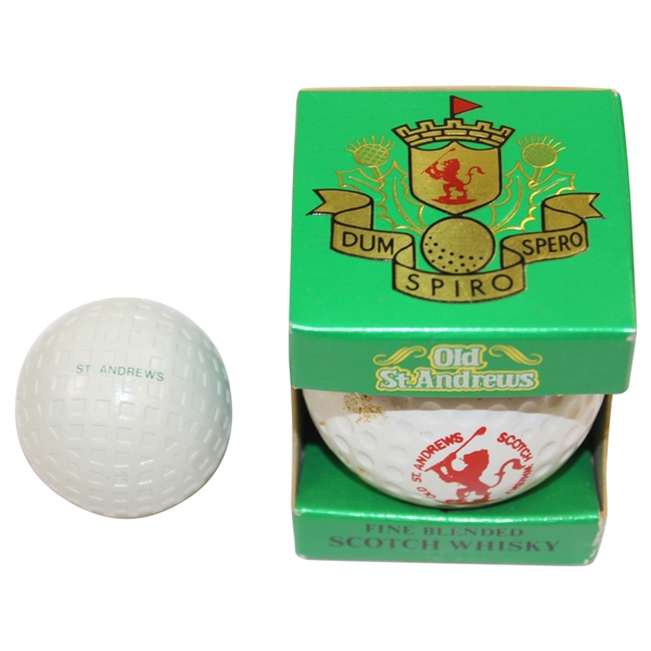 Old St. Andrews Scotch Whiskey w/St. Andrews Square Mesh Reproduction Golf Ball