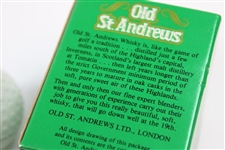 Old St. Andrews Scotch Whiskey w/St. Andrews Square Mesh Reproduction Golf Ball