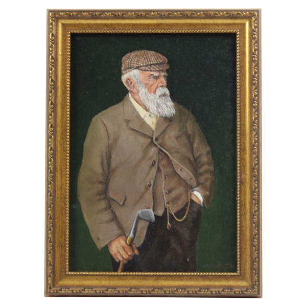 Old Tom Morris Oil Painting In Victoria Style on Board by Artist Bill Waugh - Framed