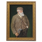 Old Tom Morris Oil Painting In Victoria Style on Board by Artist Bill Waugh - Framed