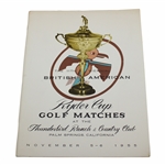 1955 Ryder Cup at Thunderbird Ranch & Country Club official Program - USA 8-4