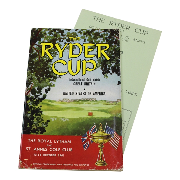 1961 Ryder Cup at Royal Lytham & St. Annes Golf Club official Program - USA 14 1/2-9 1/2