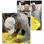 Bubba Watson Huge Signed 2014 Masters Embroidered Flag JSA ALOA - Photo Match