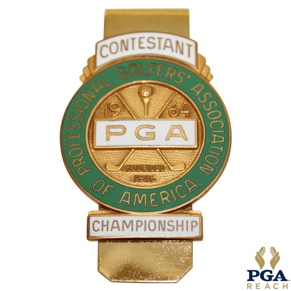 1964 PGA Championship at Columbus CC Contestant Badge/Clip - Bobby Nichols Winner