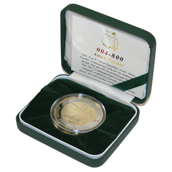 2017 Masters Tournament Ltd Ed Amen Corner Commemorative Coin #004/800 in Box w/Card