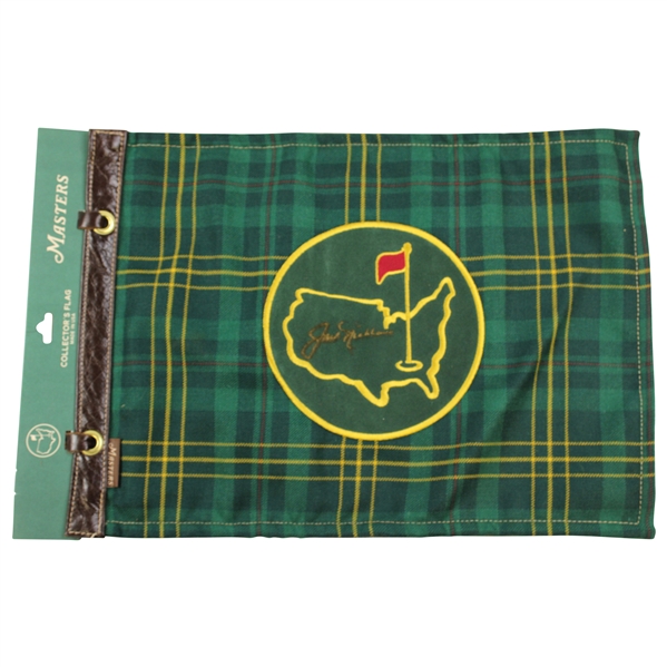 Jack Nicklaus Signed Masters Tournament Ltd Ed Tartan Collection Embroidered Flag JSA ALOA