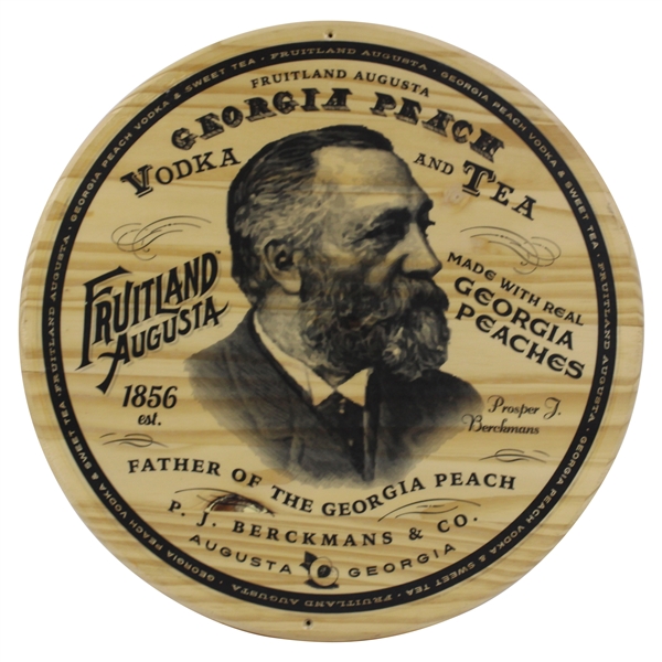 Fruitland Augusta Georgia Peach Vodka P. J. Berkmans Wooden POS Sizeable Display