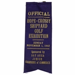 1942 Hope Crosby Shipyard Golf Exhibition Official Ribbon