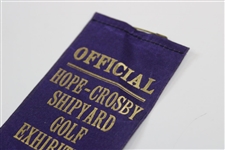 1942 Hope Crosby Shipyard Golf Exhibition Official Ribbon