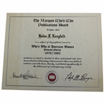 Helen Lengfelds 1979-1980 Whos Who Of American Women Marquis Certificate